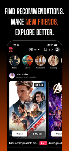 Recz-Social Recommendation App Screenshot 2 - AppWisp.com