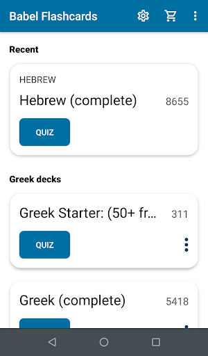 Android application Babel Flashcards: Biblical Gre screenshort