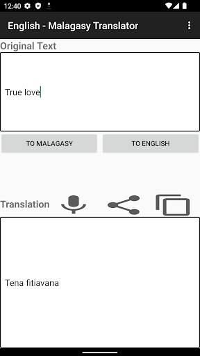 Android application English - Malagasy Translator screenshort