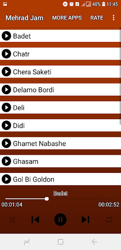 Android application آهنگ های مهراد جم screenshort