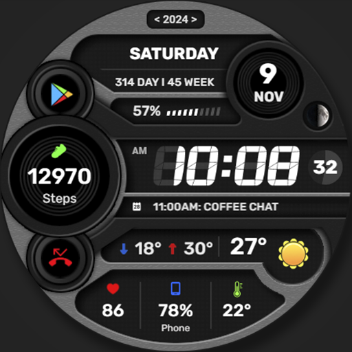 WFP 333 Digital watch face Logo