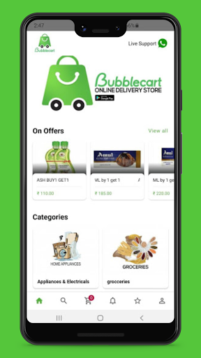 Android application Bubble Cart screenshort