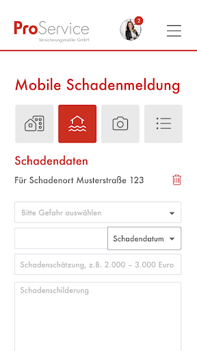 ProService – SchadenApp Screen 3