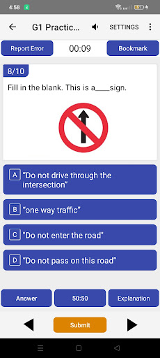 Android application G1 Practice Test Ontario 2023 screenshort