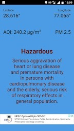 AIR pollution detector(AQI) WITH LAT- LONG