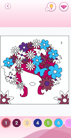 Coloring book for adult by numberのおすすめ画像5