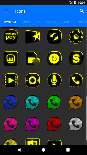Flat Black and Yellow Icon Pack Free