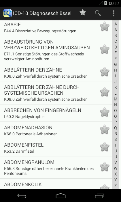 ICD-10 Diagnoseschlüssel - 2.0.1 - (Android)