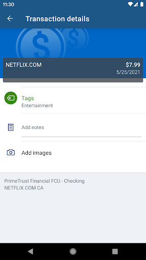 PrimeTrust FCU Mobile Screen 3