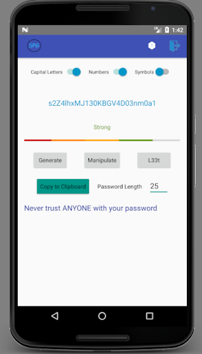 Simple Password Generator Screen 3