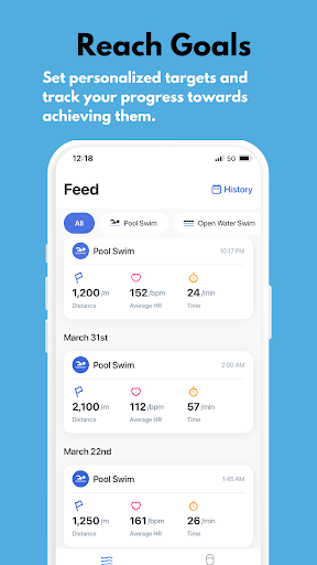 Screenshot of Phlex Swim App