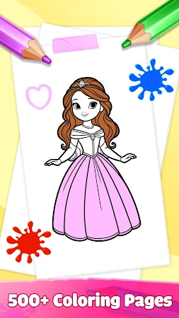 Game screenshot Princess Girl Coloring Games mod apk