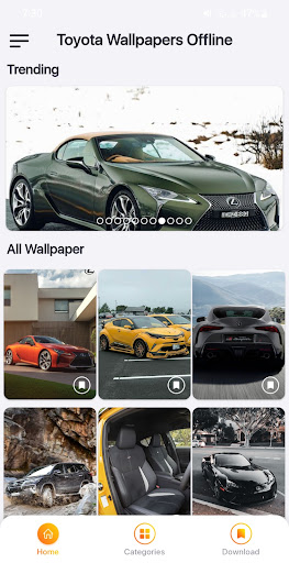 Android application Toyota Wallpapers offline screenshort