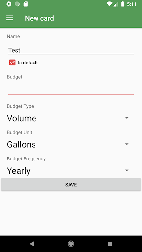 Fuel Card Manager Screen 2