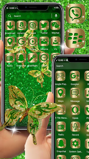 Golden Butterfly Glitter Theme