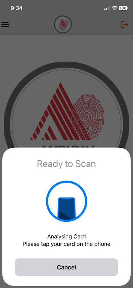 Ambisecure Biometric Enroll Screen 3