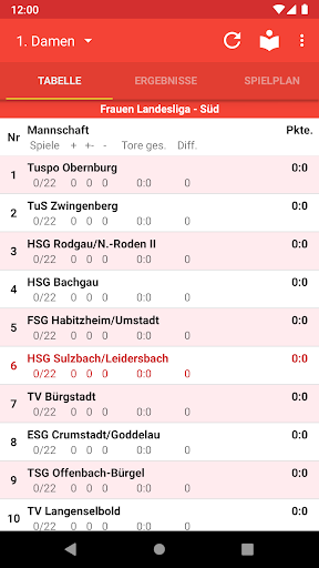 Android application HSG Sulzbach/Leidersbach screenshort
