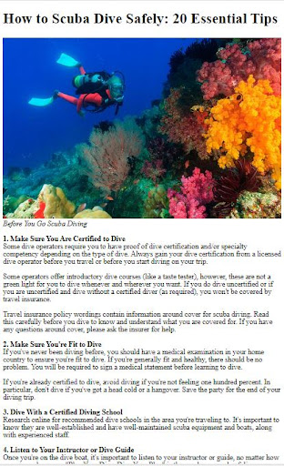 Android application How to Do Underwater Diving screenshort