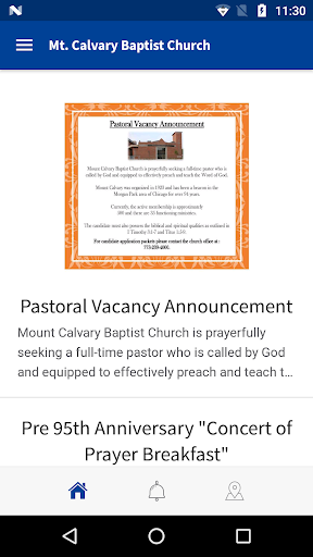 Android application Mt. Calvary Baptist Church screenshort