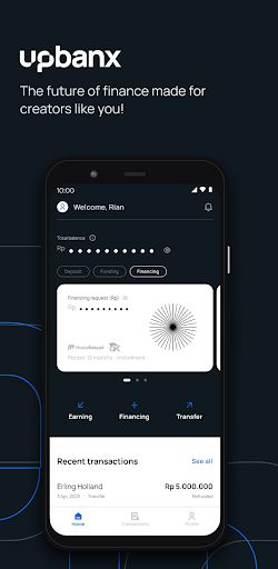 Android application UpBanx - The Future of Finance screenshort