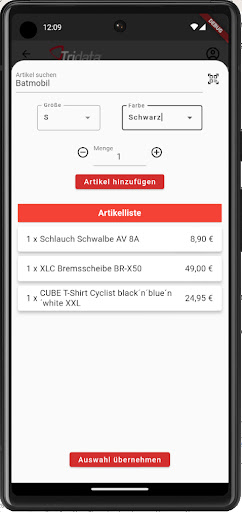 Android application Tridata App screenshort