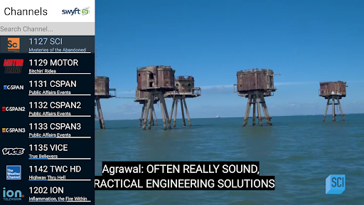 Android application Swyft TV screenshort