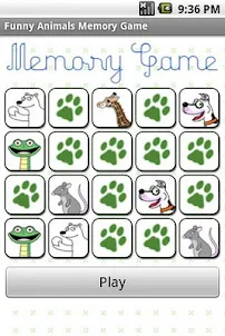 Funny Animals Memory Game