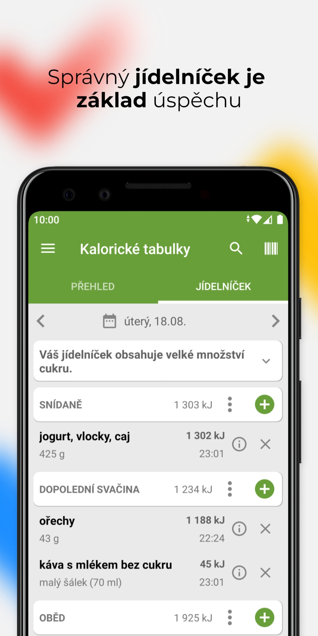 Android application Kalorické Tabulky screenshort