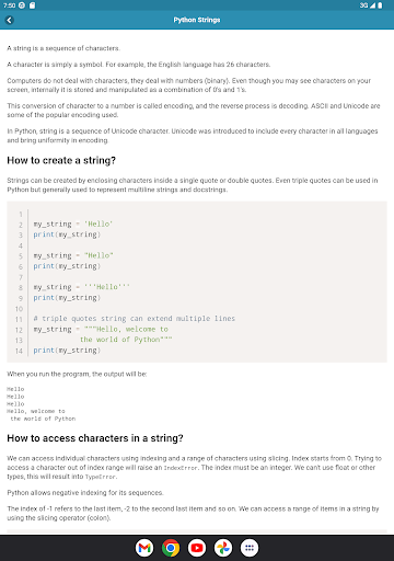 Learn Python Programming Screen 3