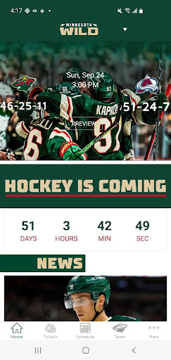 Android application Minnesota Wild screenshort