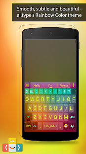 Captura de pantalla del teclado ai.type Rainbow Color