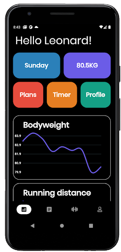 Android application Workout Planner & Tracker screenshort