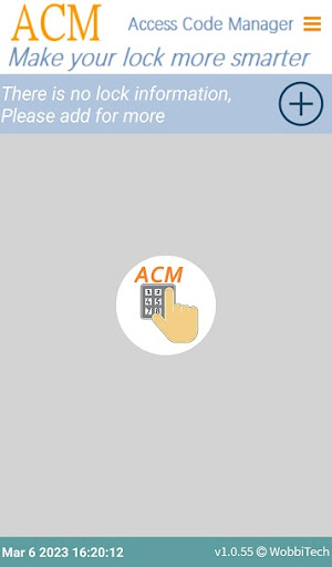 Android application ACM for locks screenshort