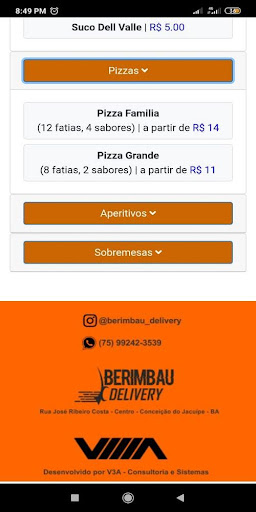 Berimbau Delivery Screen 3