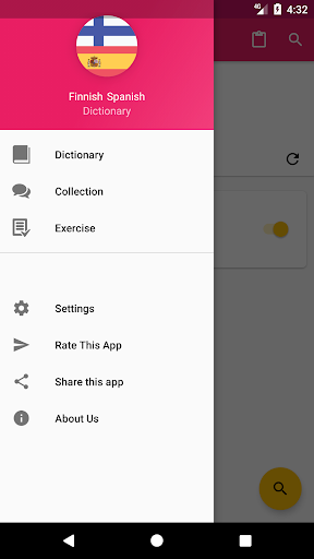 Android application Finnish Spanish Dictionary screenshort