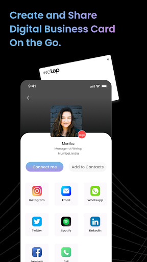Screenshot of GetWetap - NFC Business Card