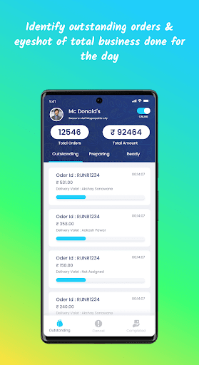 Android application Runner Merchant - Delete screenshort