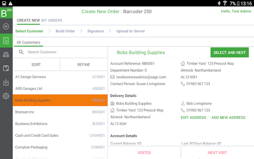 Barcoder 250 Mobile Sales App Screen 3