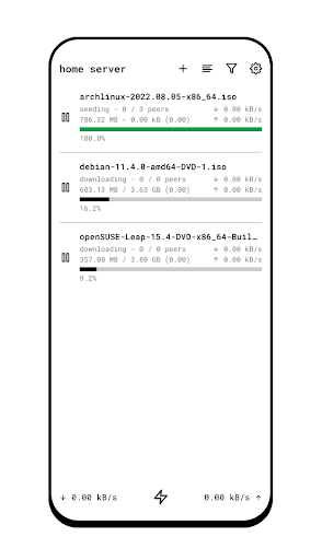 Android application Remote for Transmission screenshort