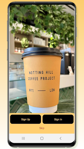 Android application Notting Hill Coffee Project screenshort