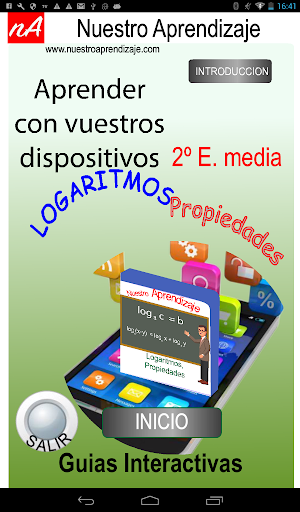 Android application Logaritmos, propiedades screenshort