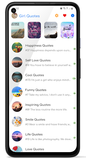 Android application Girl Quotes screenshort