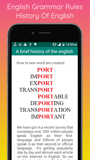 Android application English Grammar Rules Handbook screenshort