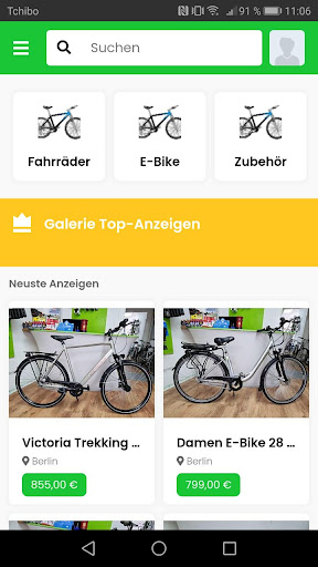 Android application Fahrrad Kleinanzeige screenshort