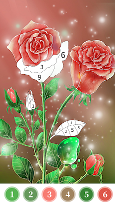 バラの塗り絵-数字ゲームによる色のおすすめ画像3