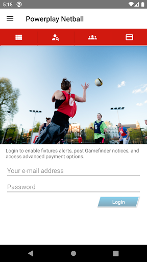 Android application Powerplay Netball screenshort