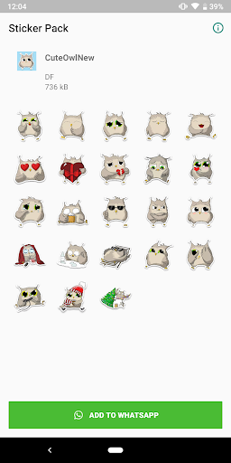 Android application Owl stickers for WhatsApp screenshort
