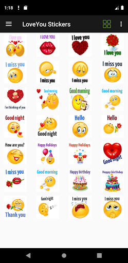 Android application LoveYou Stickers WAStickerApps screenshort