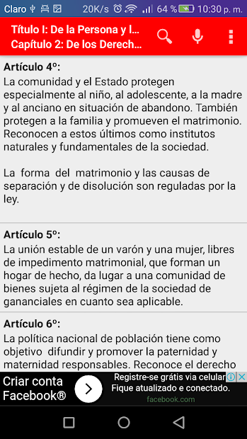 Captura de Pantalla 4 Constitución Política del Perú android