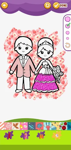 Wedding Coloring Glitter - Screenshot 2